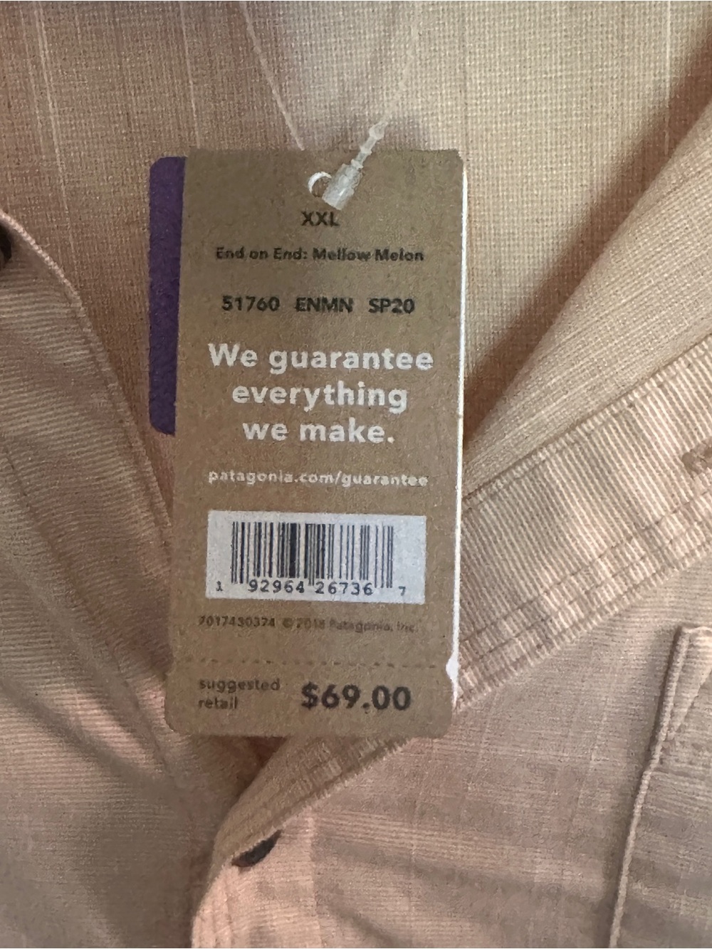 Patagonia Men's Button-Up Shirt in Peach XXL - Picture 6 of 6